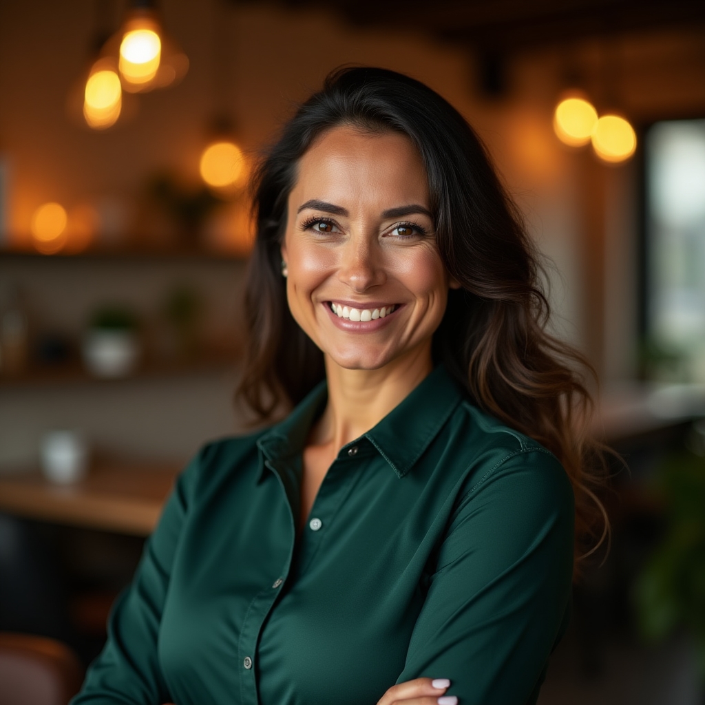 Business manager confidently overseeing store operations